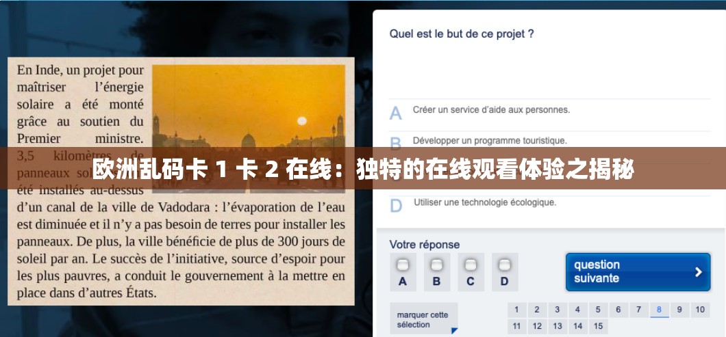 欧洲乱码卡 1 卡 2 在线：独特的在线观看体验之揭秘