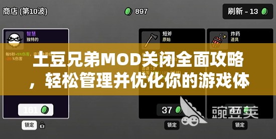 土豆兄弟MOD关闭全面攻略，轻松管理并优化你的游戏体验步骤