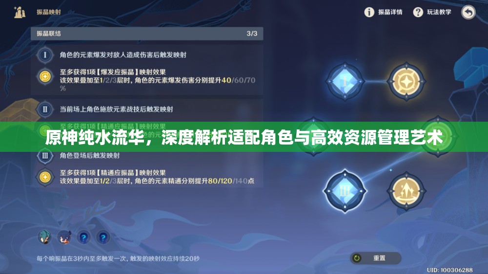 原神纯水流华，深度解析适配角色与高效资源管理艺术