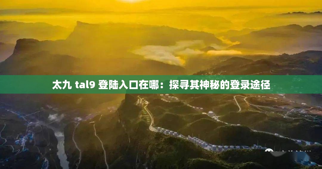 太九 tal9 登陆入口在哪：探寻其神秘的登录途径