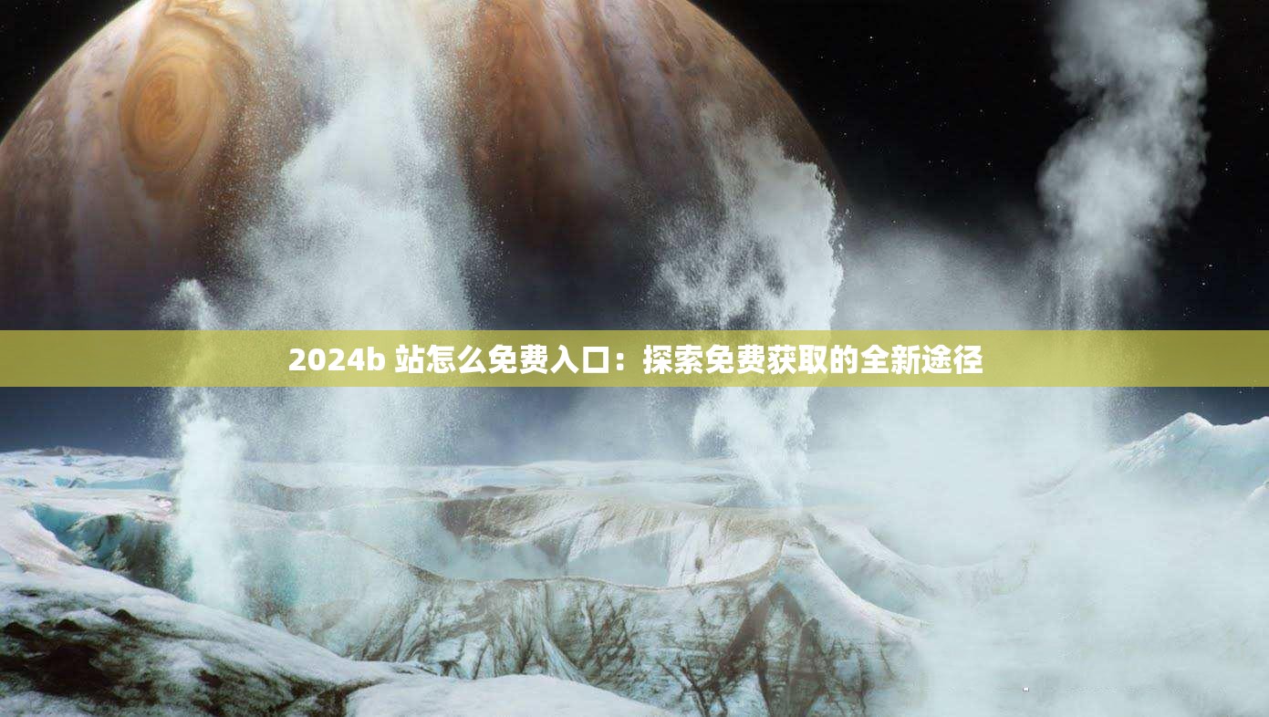 2024b 站怎么免费入口：探索免费获取的全新途径