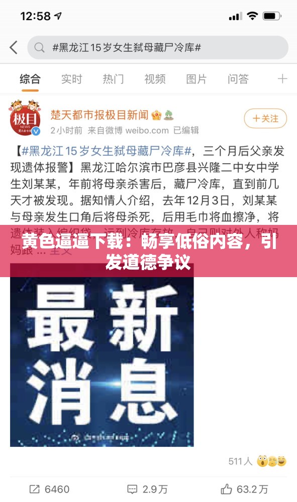 黄色逼逼下载：畅享低俗内容，引发道德争议