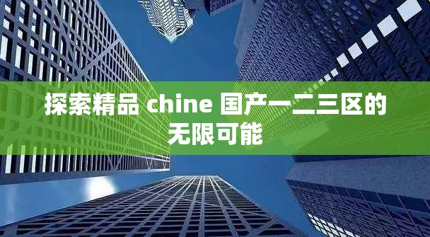 探索精品 chine 国产一二三区的无限可能