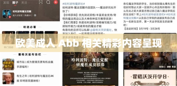 欧美成人 Abb 相关精彩内容呈现