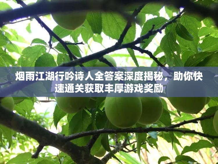 烟雨江湖行吟诗人全答案深度揭秘，助你快速通关获取丰厚游戏奖励