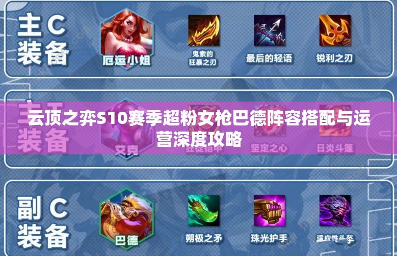 云顶之弈S10赛季超粉女枪巴德阵容搭配与运营深度攻略