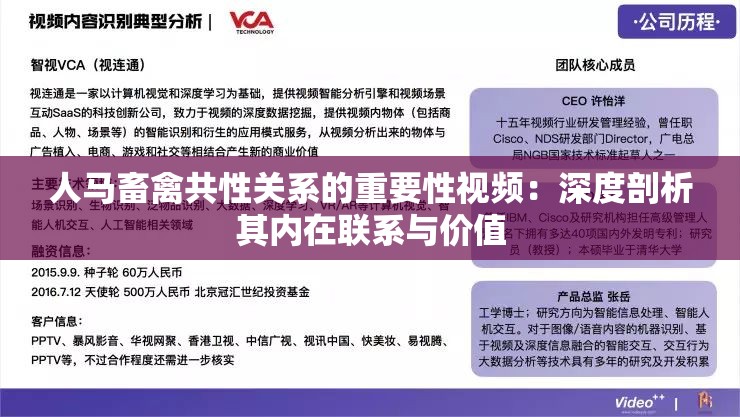 人马畜禽共性关系的重要性视频：深度剖析其内在联系与价值