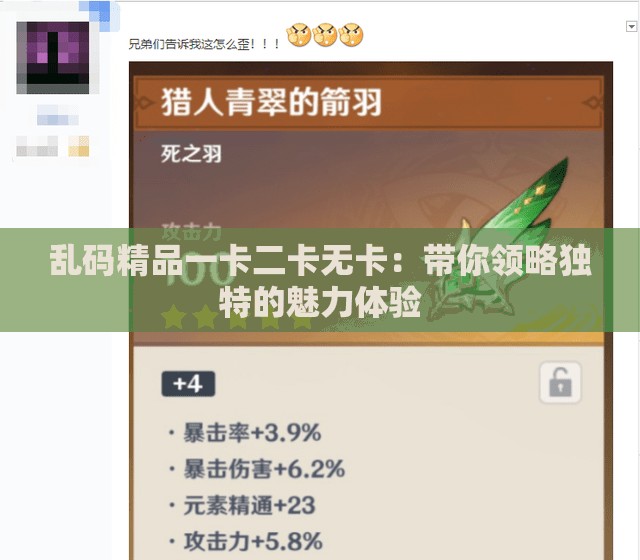 乱码精品一卡二卡无卡：带你领略独特的魅力体验