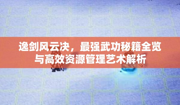 逸剑风云决，最强武功秘籍全览与高效资源管理艺术解析