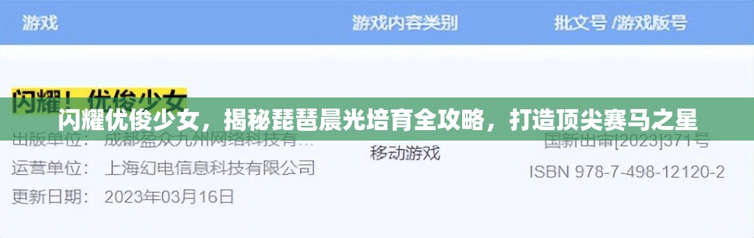 闪耀优俊少女，揭秘琵琶晨光培育全攻略，打造顶尖赛马之星