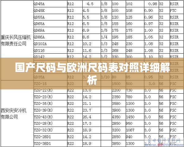 国产尺码与欧洲尺码表对照详细解析