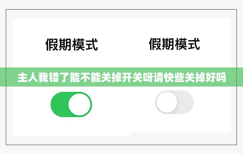 主人我错了能不能关掉开关呀请快些关掉好吗