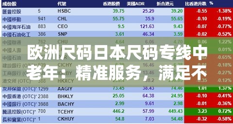 欧洲尺码日本尺码专线中老年：精准服务，满足不同需求