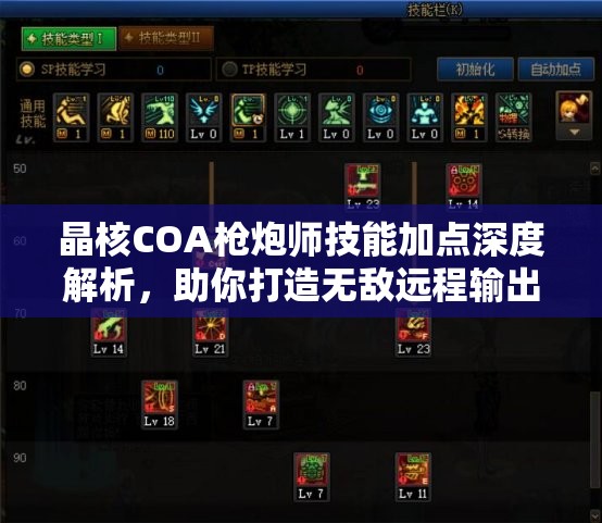晶核COA枪炮师技能加点深度解析，助你打造无敌远程输出王者角色