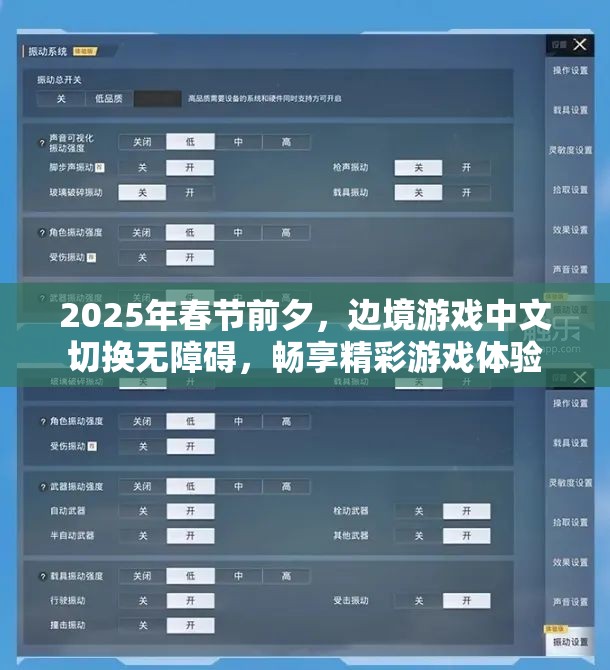 2025年春节前夕，边境游戏中文切换无障碍，畅享精彩游戏体验