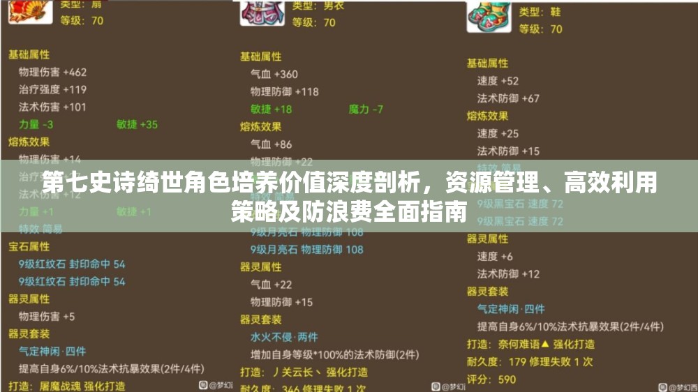 第七史诗绮世角色培养价值深度剖析，资源管理、高效利用策略及防浪费全面指南