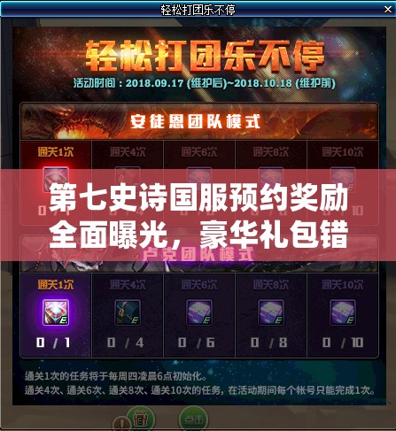 第七史诗国服预约奖励全面曝光，豪华礼包错过需待一整年，速来领取！