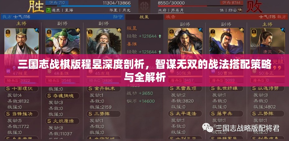 三国志战棋版程昱深度剖析，智谋无双的战法搭配策略与全解析