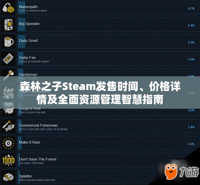 森林之子Steam发售时间、价格详情及全面资源管理智慧指南
