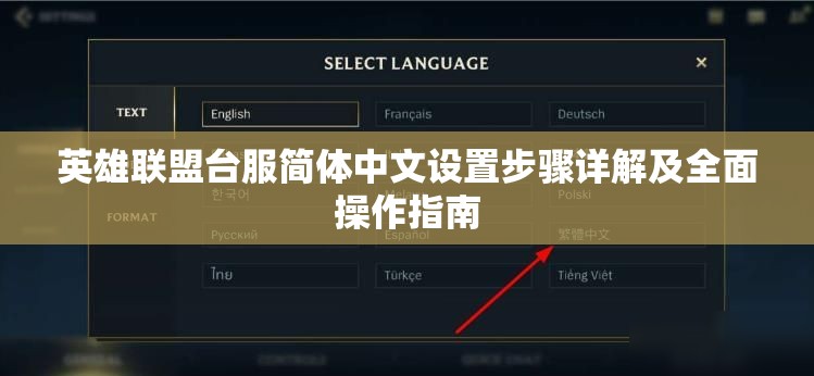 英雄联盟台服简体中文设置步骤详解及全面操作指南
