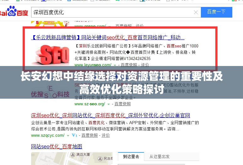 长安幻想中结缘选择对资源管理的重要性及高效优化策略探讨