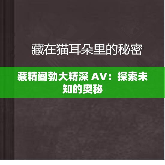 藏精阁勃大精深 AV：探索未知的奥秘