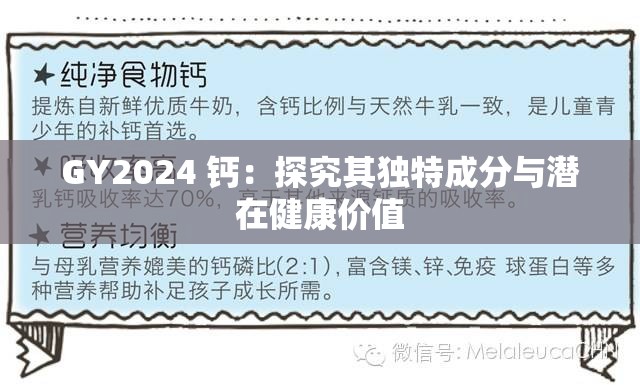 GY2024 钙：探究其独特成分与潜在健康价值