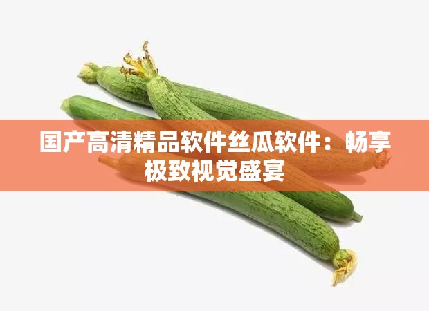 国产高清精品软件丝瓜软件：畅享极致视觉盛宴