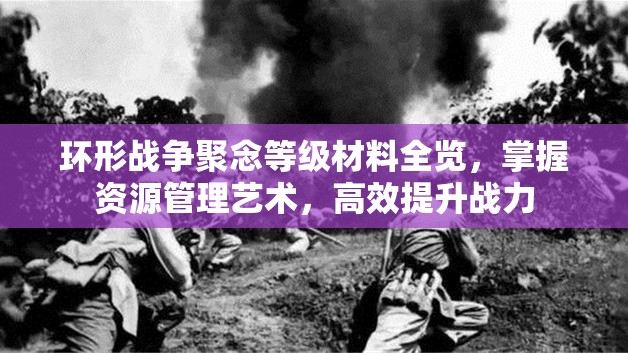 环形战争聚念等级材料全览，掌握资源管理艺术，高效提升战力