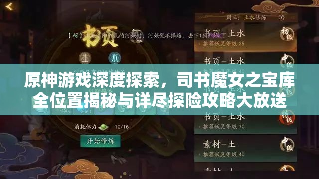 原神游戏深度探索，司书魔女之宝库全位置揭秘与详尽探险攻略大放送