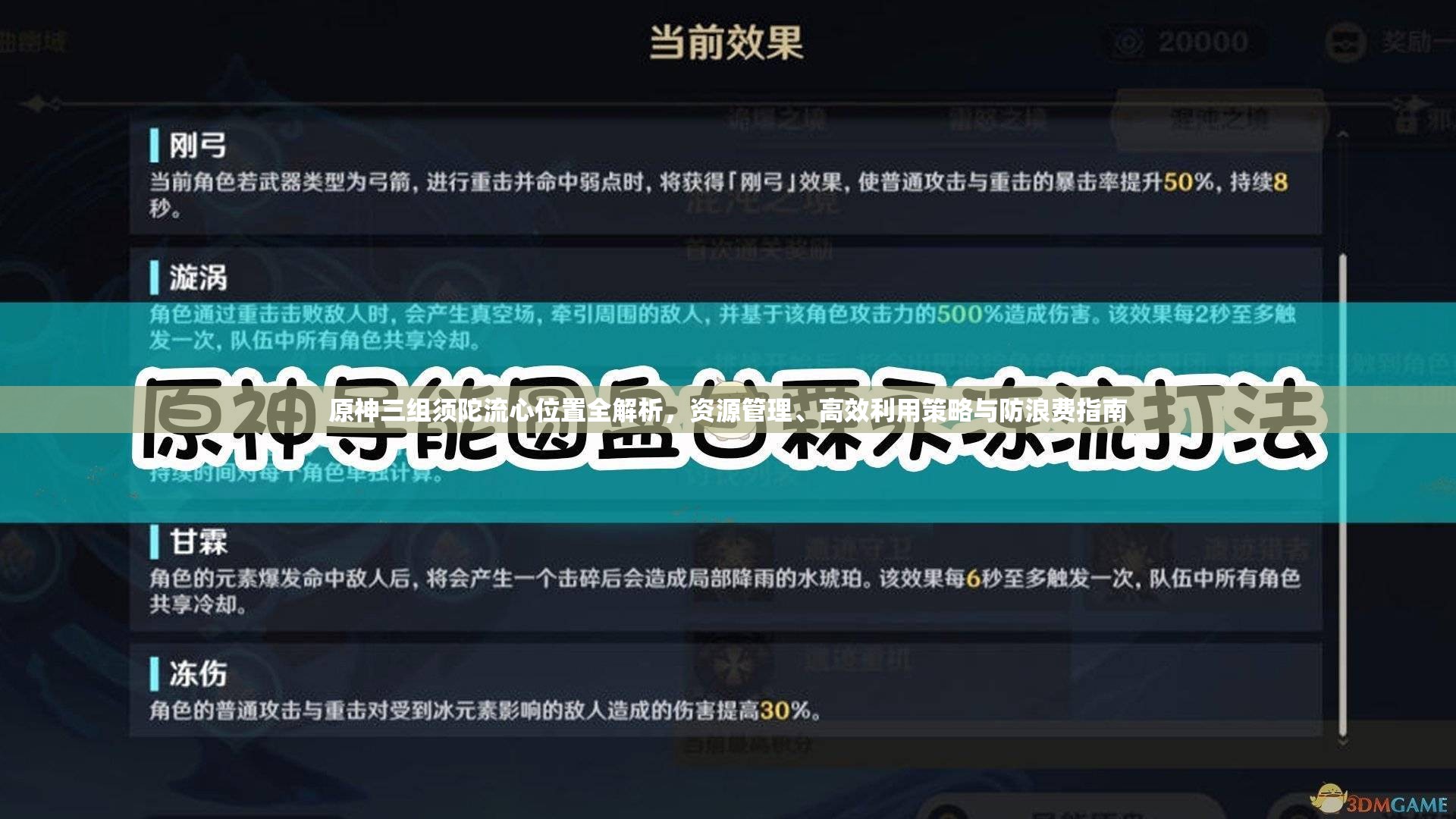 原神三组须陀流心位置全解析，资源管理、高效利用策略与防浪费指南