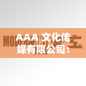 AAA 文化传媒有限公司：致力于打造优质文化内容的专业机构