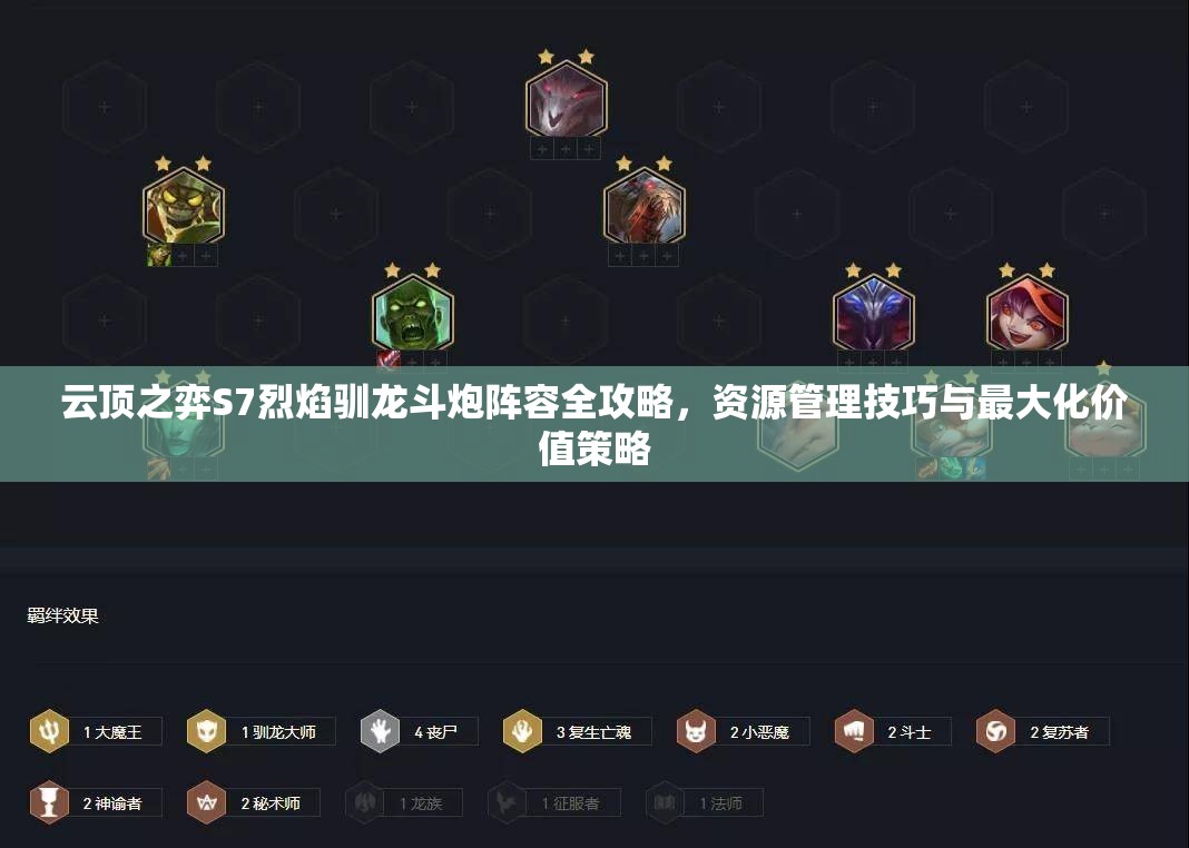 云顶之弈S7烈焰驯龙斗炮阵容全攻略，资源管理技巧与最大化价值策略