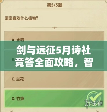 剑与远征5月诗社竞答全面攻略，智慧之门解锁指南与技巧汇总