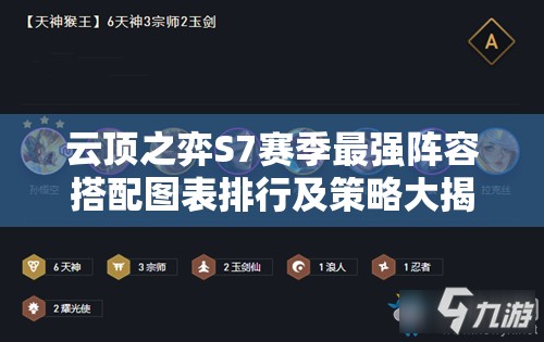 云顶之弈S7赛季最强阵容搭配图表排行及策略大揭秘