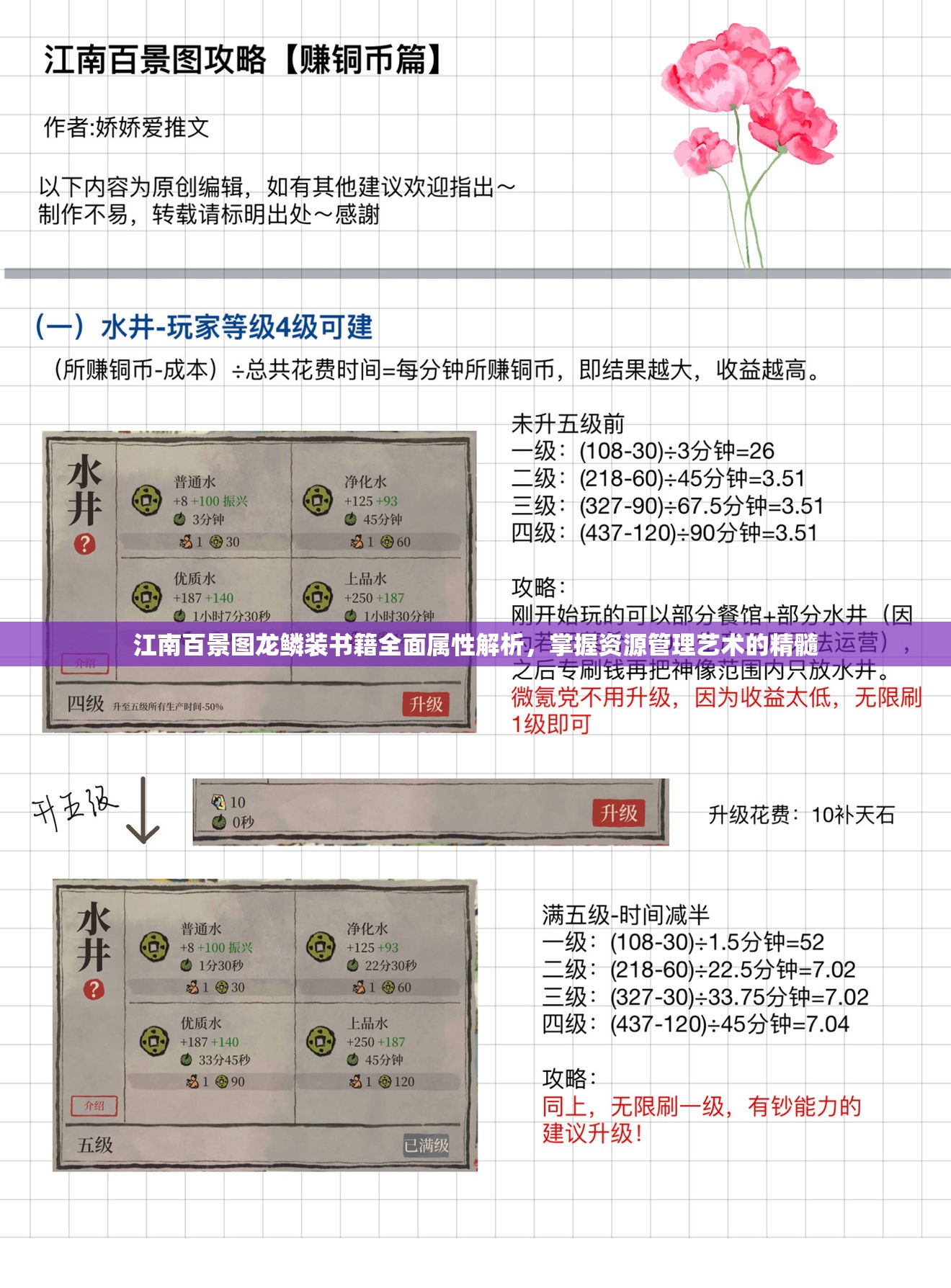 江南百景图龙鳞装书籍全面属性解析，掌握资源管理艺术的精髓