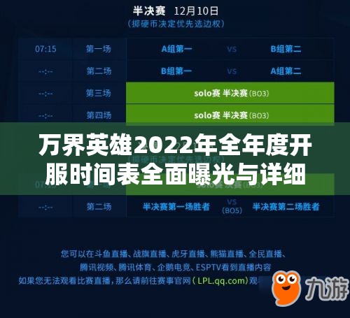 万界英雄2022年全年度开服时间表全面曝光与详细解析