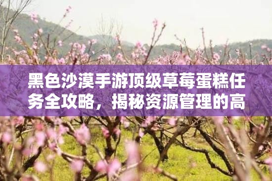 黑色沙漠手游顶级草莓蛋糕任务全攻略，揭秘资源管理的高效艺术