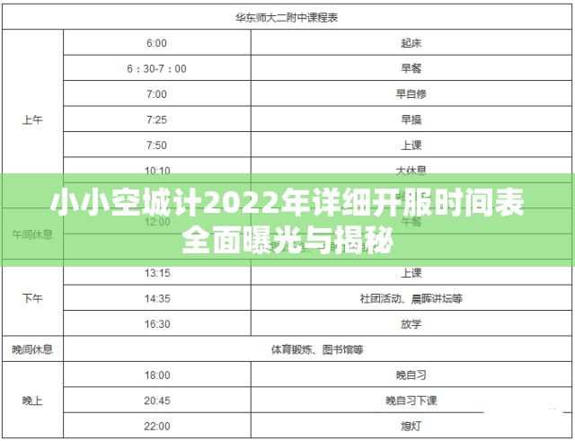 小小空城计2022年详细开服时间表全面曝光与揭秘