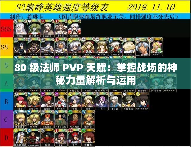 80 级法师 PVP 天赋：掌控战场的神秘力量解析与运用