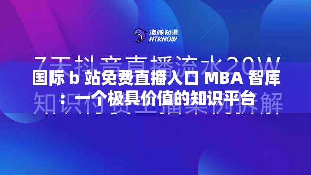 国际 b 站免费直播入口 MBA 智库：一个极具价值的知识平台