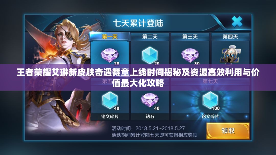 王者荣耀艾琳新皮肤奇遇舞章上线时间揭秘及资源高效利用与价值最大化攻略