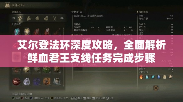 艾尔登法环深度攻略，全面解析鲜血君王支线任务完成步骤