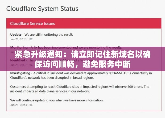 紧急升级通知：请立即记住新域名以确保访问顺畅，避免服务中断