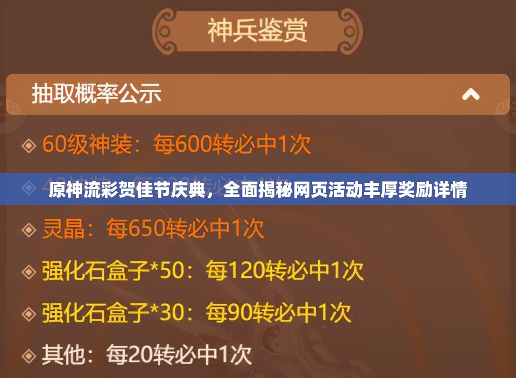 原神流彩贺佳节庆典，全面揭秘网页活动丰厚奖励详情