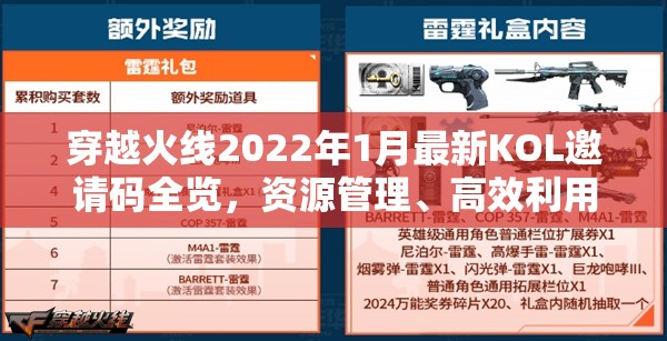 穿越火线2022年1月最新KOL邀请码全览，资源管理、高效利用策略与价值最大化指南