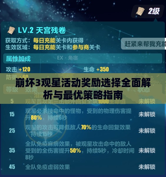 崩坏3观星活动奖励选择全面解析与最优策略指南