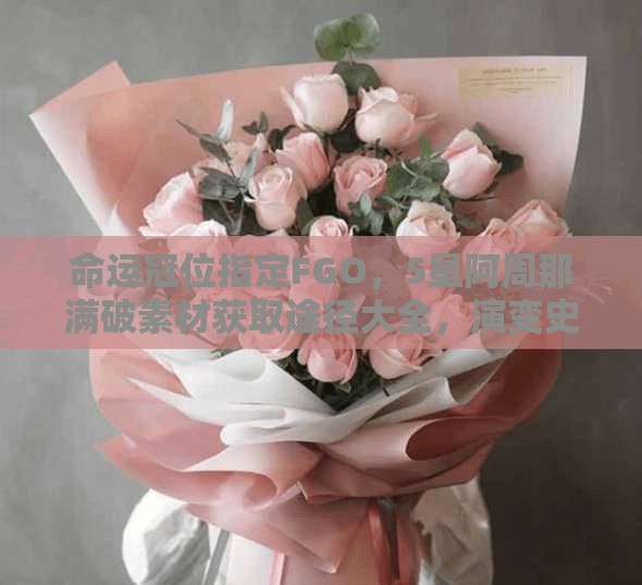 命运冠位指定FGO，5星阿周那满破素材获取途径大全，演变史中隐藏哪些秘密？