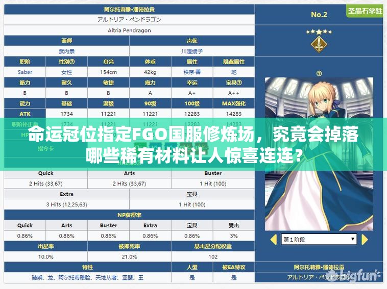 命运冠位指定FGO国服修炼场，究竟会掉落哪些稀有材料让人惊喜连连？
