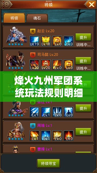烽火九州军团系统玩法规则明细，如何高效组建无敌军团？